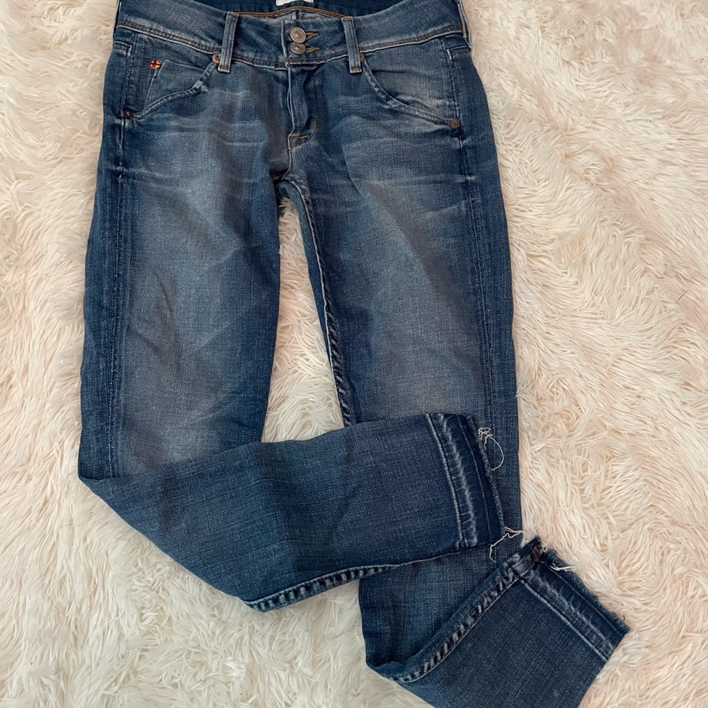 Hudson ankle frayed hem jeans